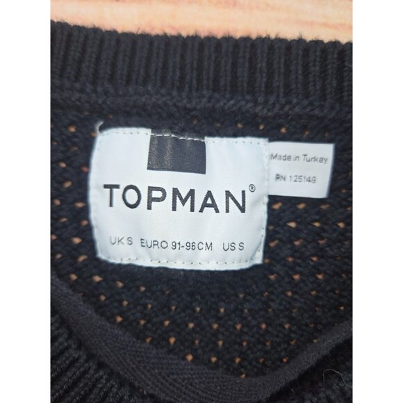Topman Womens Black Crewneck Oversized Mesh Sweater Small - Picture 5 of 7
